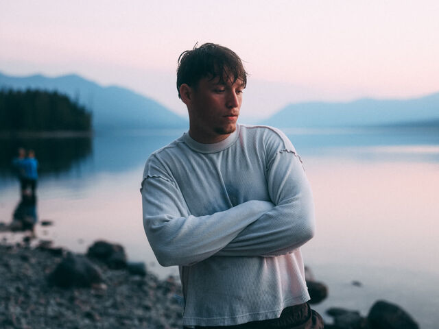 Jude Barclay by a lake